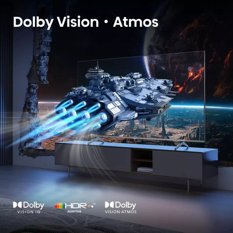 Hisense 100E7Q PRO 2,54 m (100 colių) 4K Ultra HD QLED Smart TV Wi-Fi Juoda