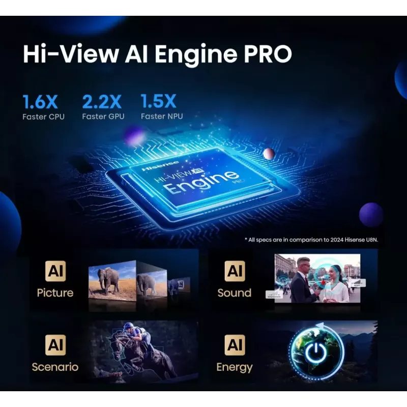 Hisense 100U7Q 2,54 m (100 colių) 4K Ultra HD išmanusis televizorius Wi-Fi juodas