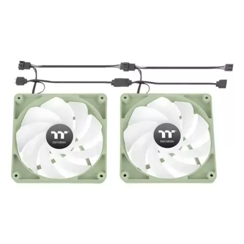 Kompiuterio korpuso ventiliatoriai THERMALTAKE Matcha Green CT120 120mm, 500–2000 RPM, 1.87 mmH2O, pilki, 2 vnt.
