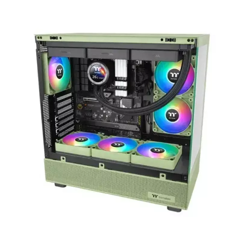 Kompiuterio korpuso ventiliatoriai THERMALTAKE Matcha Green CT120 120mm, 500–2000 RPM, 1.87 mmH2O, pilki, 2 vnt.