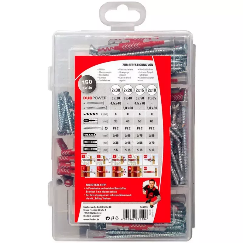 Varžtų ir kaiščių rinkinys Fischer 540299 150 vnt.