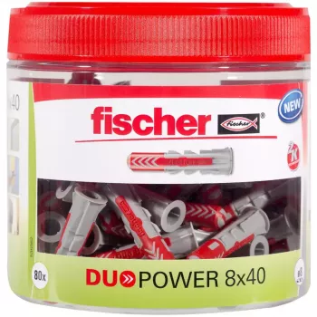 fischer DUOPOWER 8x40 universalių kaiščių asortimentas su dėžute (80 vnt.)