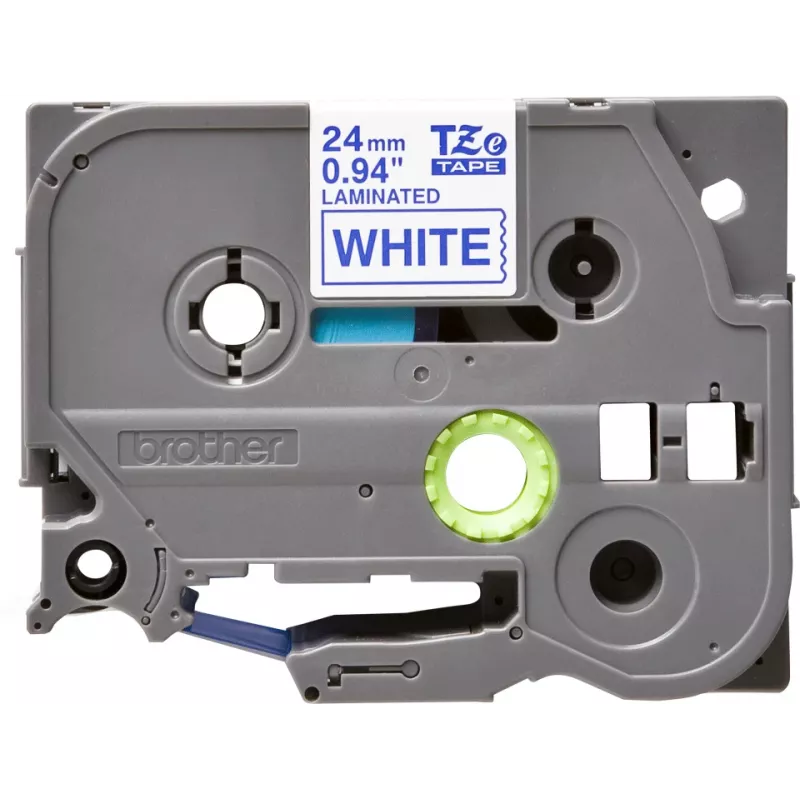Lipnių etikečių juostelė Brother TZe253 24mm mėlyna ant baltos