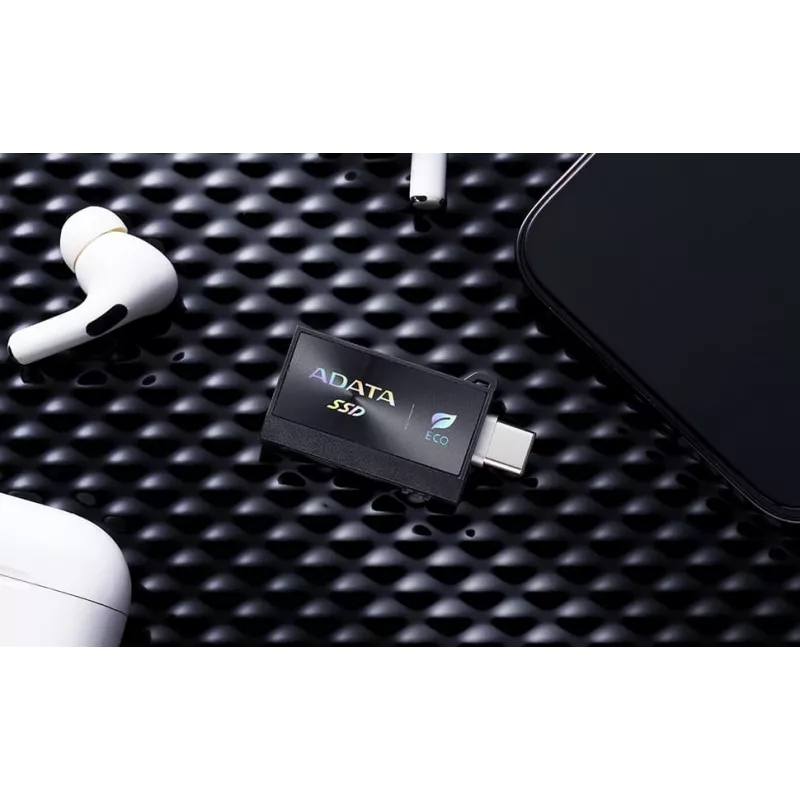 Išorinis SSD ADATA SC730 1 TB, USB Type-C 3.2 Gen 2, 600/600 MB/s, Juodas, plastikinis korpusas