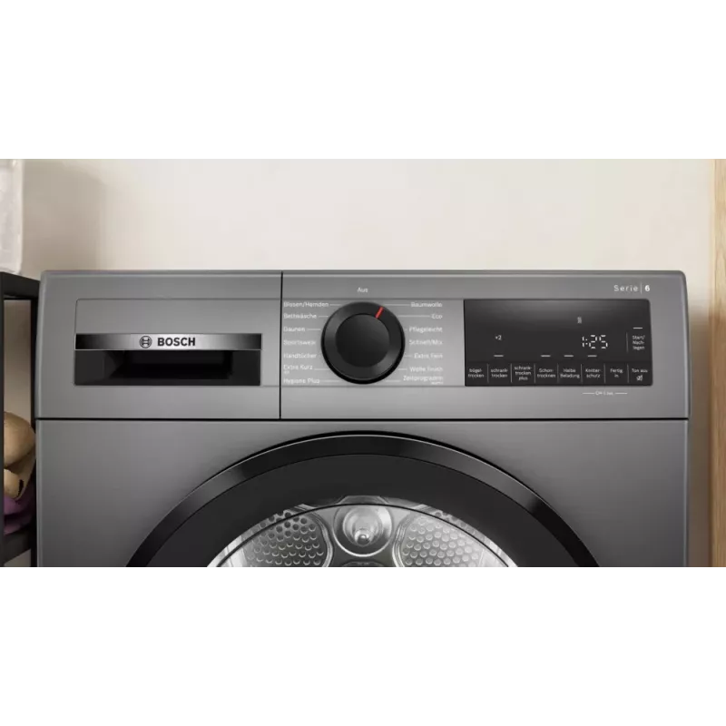 Bosch Serie 6 WQG243DR10 džiovinimo mašina, laisvai pastatoma, priekinė pakrova, 9 kg, pilka