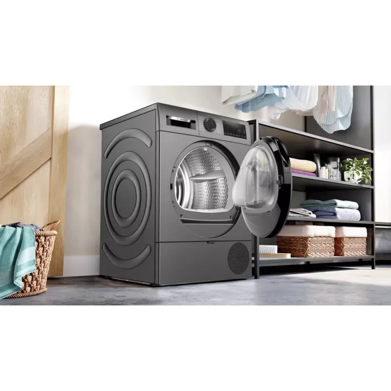 Bosch Serie 6 WQG243DR10 džiovinimo mašina, laisvai pastatoma, priekinė pakrova, 9 kg, pilka