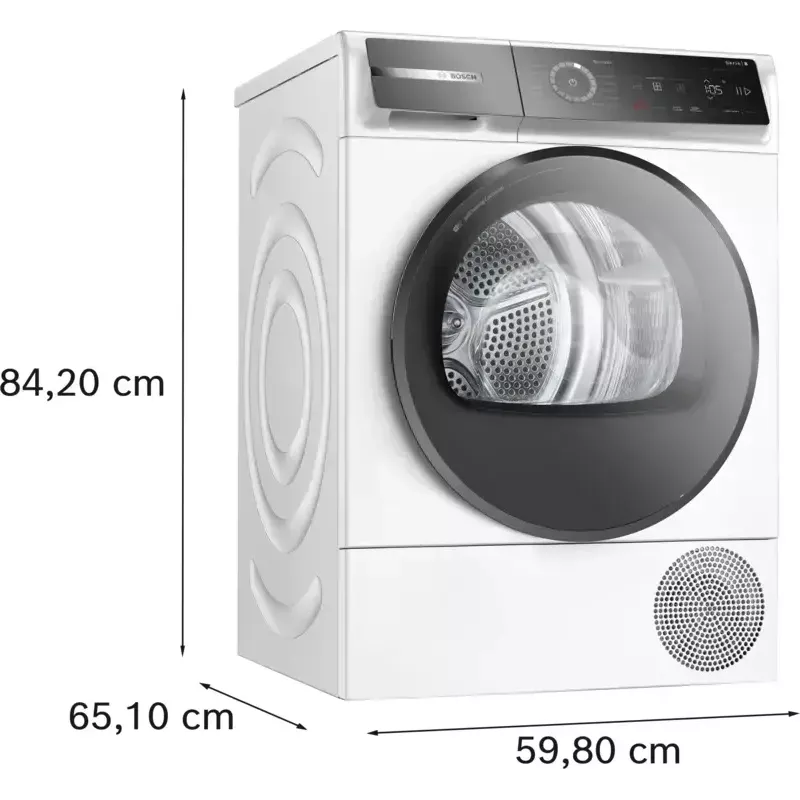 Bosch Serie 8 WQB246D41 džiovinimo mašina, laisvai pastatoma, priekinė pakrova, 9 kg, balta