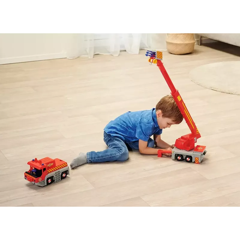 Gelbėjimo krano mašinėlė Simba-Dickie Fireman Sam 2-in-1 (raudona/geltona)