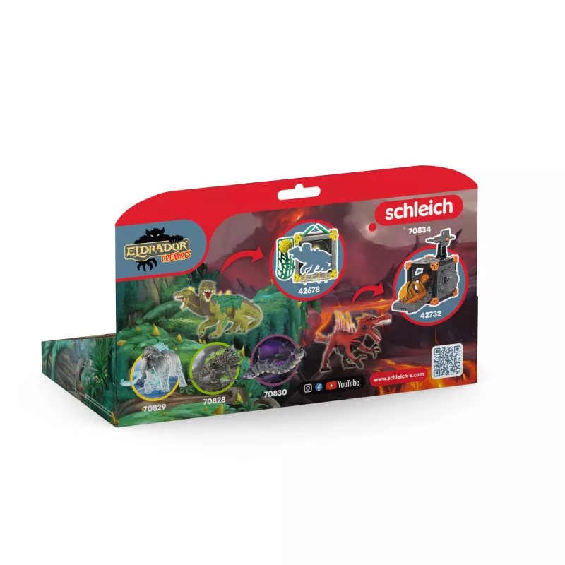 Figūrėlių rinkinys Schleich Eldrador Creatures Ugnies dinozauras prieš Džiunglių driežą, 70834