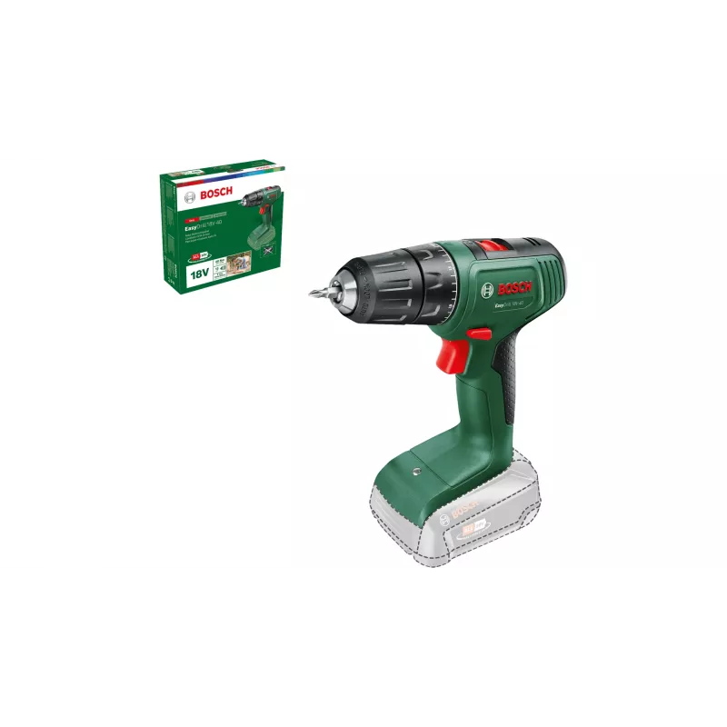 Bosch EasyDrill 18V-40 Gręžtuvas su 1630 aps./min, be rakto griebtuvas, 1,3 kg, juodas, žalias