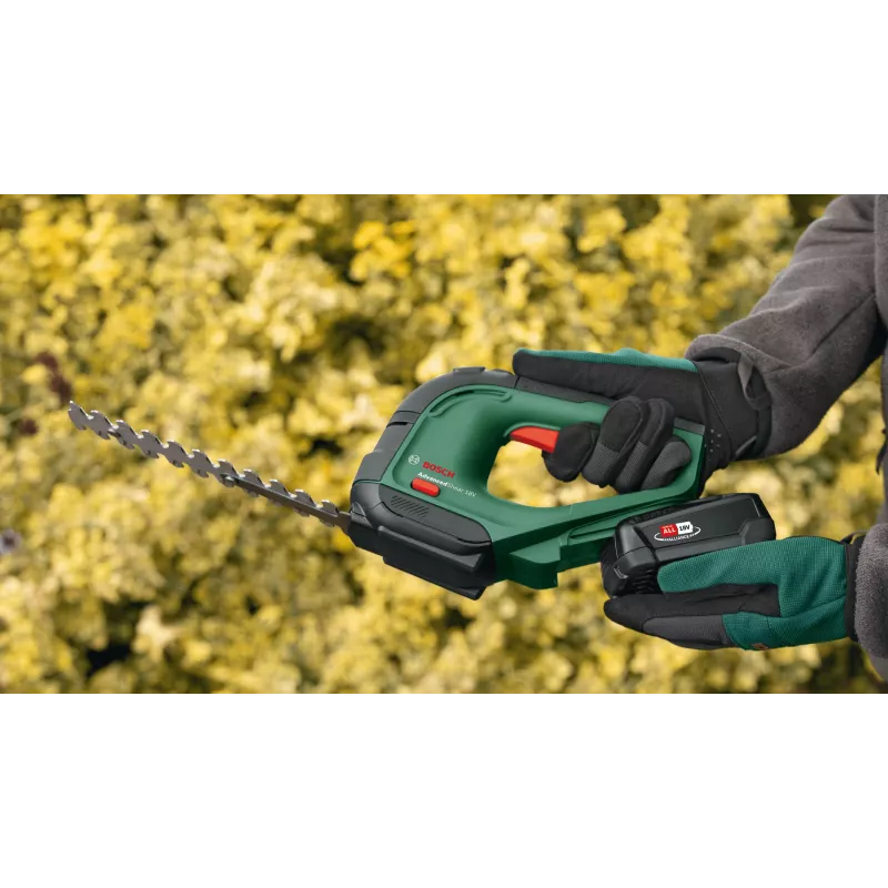 Belaidės žoliapjovės žirklės Bosch AdvancedShear 18V-10, 10 cm, Ličio jonų baterija, juoda, žalia