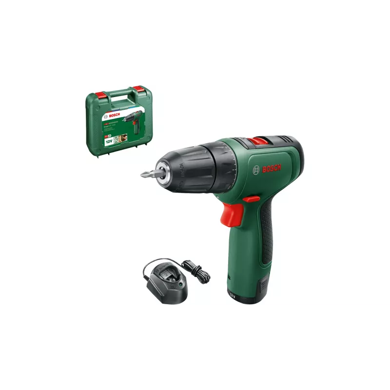 Bosch EasyDrill 1200 gręžtuvas su 1500 RPM, 12 V, 1,5 Ah, be raktelio, 940 g, juoda, žalia