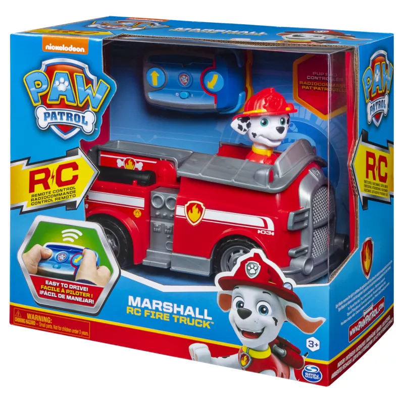 PAW Patrol Marshall nuotolinio valdymo gaisrinis automobilis su dvipuse vairo sistema, vaikams nuo 3 metų