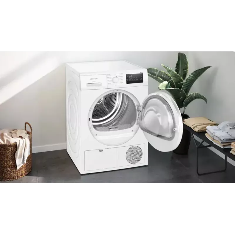 Siemens iQ300 WT43H004 džiovinimo mašina Laisvai pastatoma Pakrovimas iš priekio 8 kg Balta