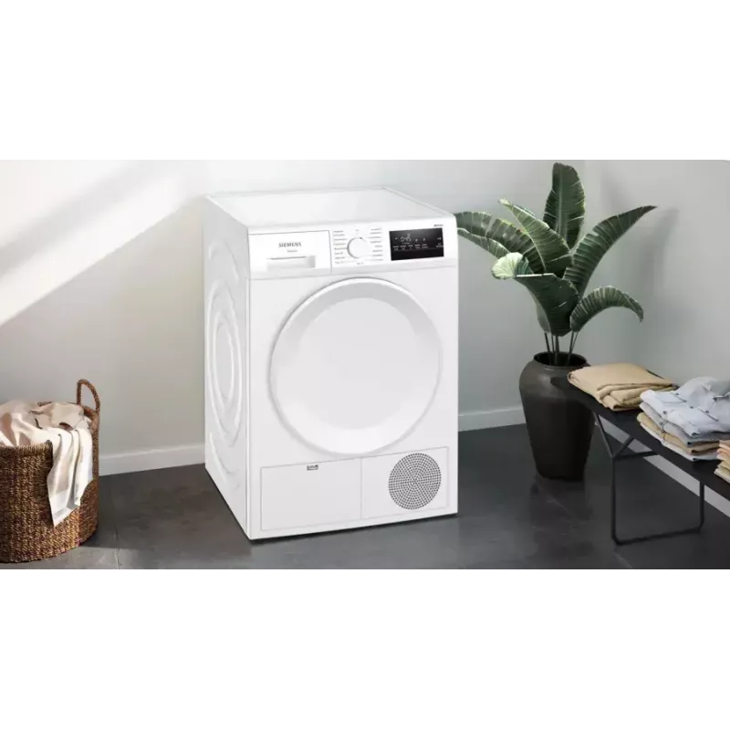 Siemens iQ300 WT43H004 džiovinimo mašina Laisvai pastatoma Pakrovimas iš priekio 8 kg Balta