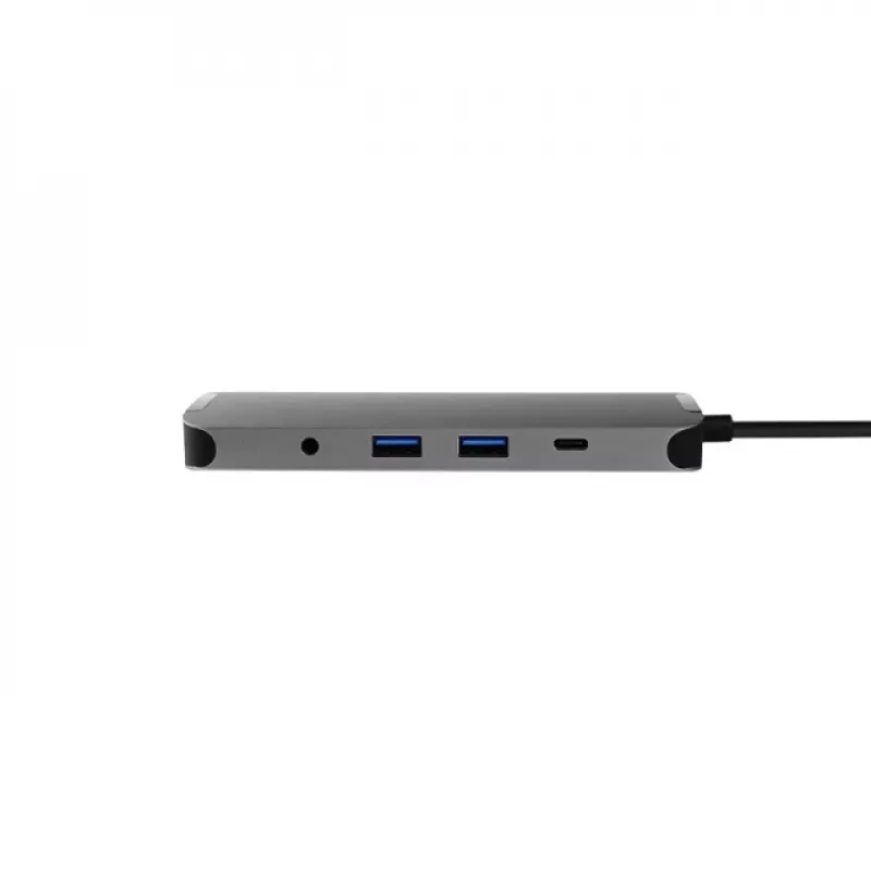Chieftec DSC-901 USB-C jungčių stotelė, USB 3.2 Gen 1, HDMI, Gigabit LAN, 2x USB-A, 2x USB-C, titano atspalvio