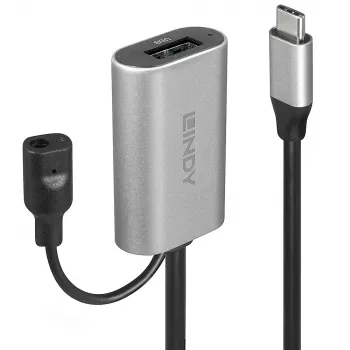 Lindy 5m USB 3.2 Gen 1 C/A aktyvus ilginimo kabelis, 5 m, USB C, USB A, USB 3.2 Gen 1 (3.1 Gen 1), sidabrinis