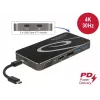 Docking stotelė DeLOCK USB Type-C 3.2 4K HDMI DP 1080p VGA USB Hub PD 3.0