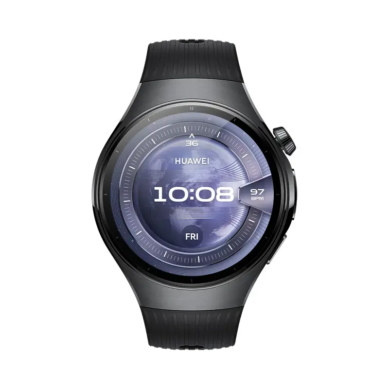 Išmanusis laikrodis HUAWEI WATCH 5 – apvalus 46 mm, 1,38 colio ekranas, GPS, Bluetooth, mobilusis ryšys, juodas