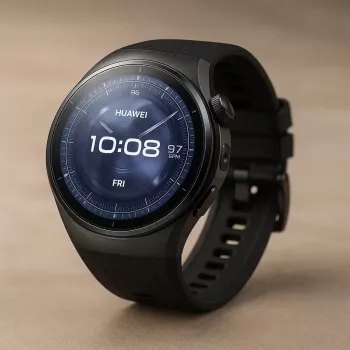 Išmanusis laikrodis HUAWEI WATCH 5 – apvalus 46 mm, 1,38 colio ekranas, GPS, Bluetooth, mobilusis ryšys, juodas