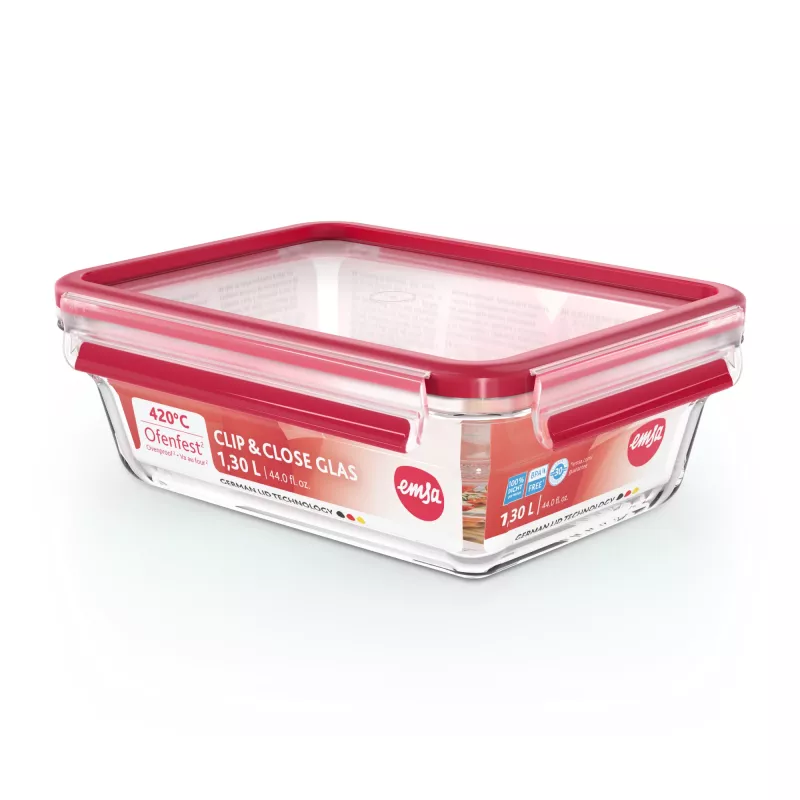 EMSA CLIP & CLOSE N10410 Stačiakampė dėžutė 1,3 L Skaidri 1 vnt.