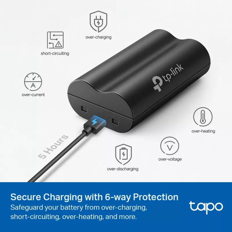 TP-Link Tapo baterijos paketas, ličio, 6700 mAh, juoda
