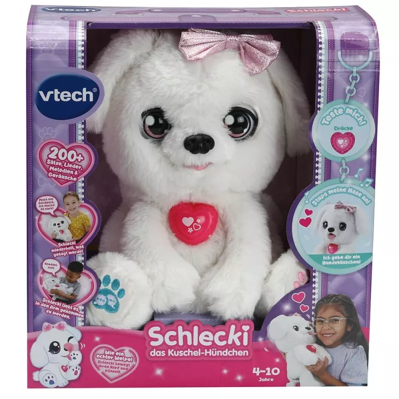 Minkštas žaislas VTech Schlecki glaustantis šuniukas – interaktyvus pliušinis šuniukas VTech