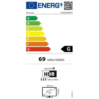Samsung GU50U8099FU 127 cm (50 colių) 4K Ultra HD Smart TV Wi-Fi Juodas