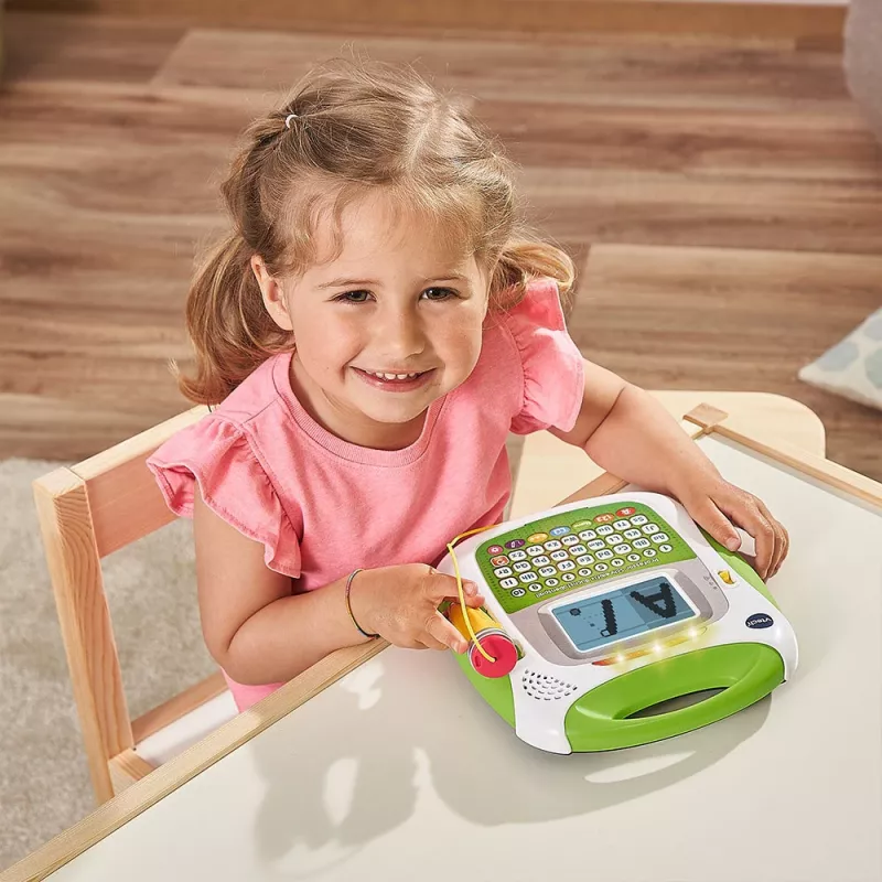 VTech 617004 – žaidimų konsolė, 4–8 metams, reikalingos AA baterijos, žalia/balta
