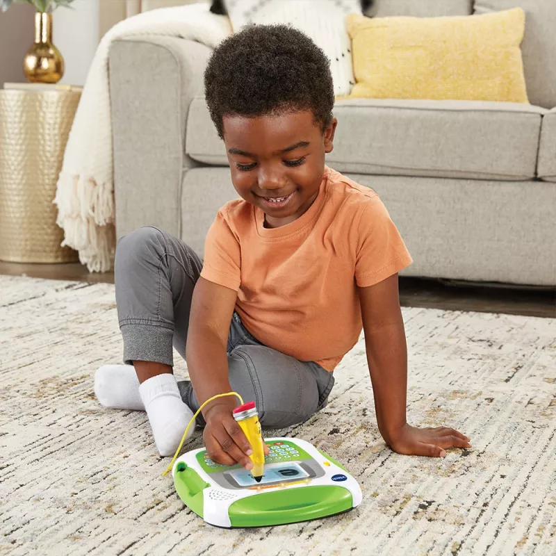 VTech 617004 – žaidimų konsolė, 4–8 metams, reikalingos AA baterijos, žalia/balta