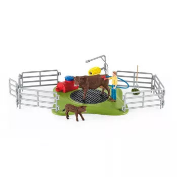 Schleich FARM WORLD Happy Cow Wash – ūkio gyvūnų priežiūros rinkinys