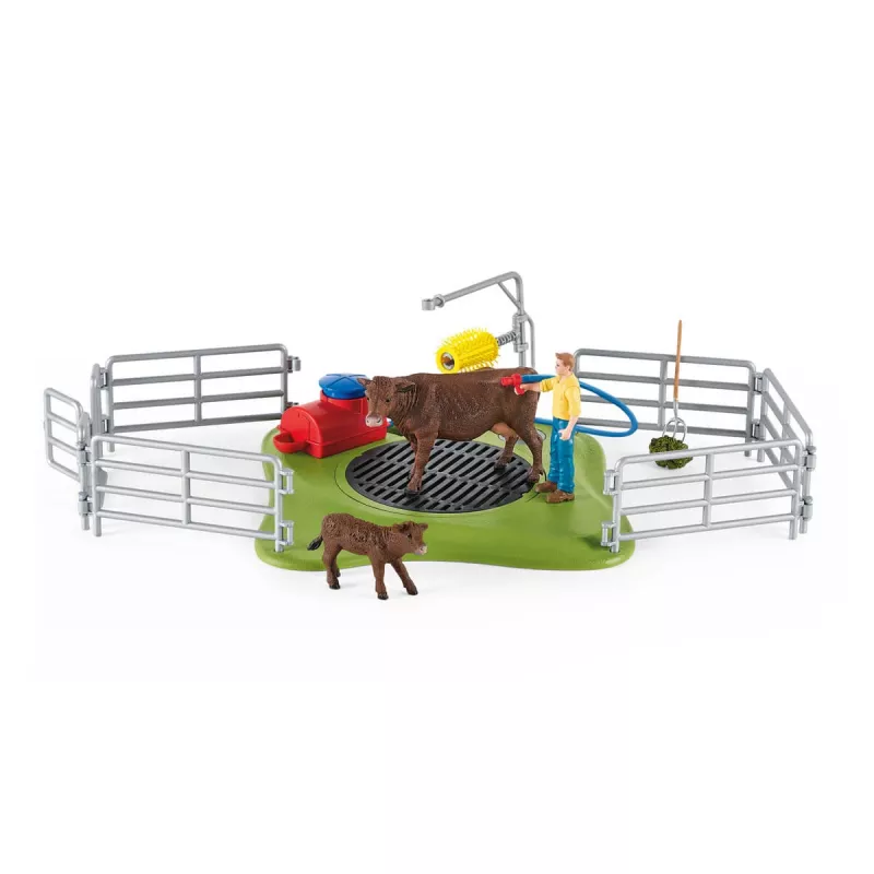 Schleich FARM WORLD Happy Cow Wash – ūkio gyvūnų priežiūros rinkinys
