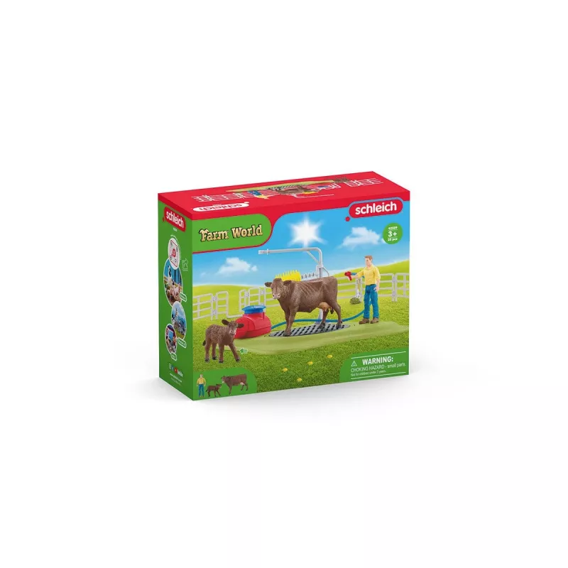 Schleich FARM WORLD Happy Cow Wash – ūkio gyvūnų priežiūros rinkinys