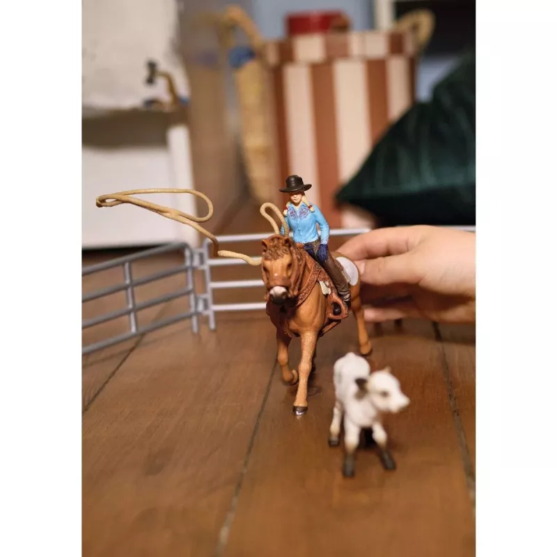 schleich Cowgirl Team Roping Fun žaidimo rinkinys, 3 m., įvairiaspalvis