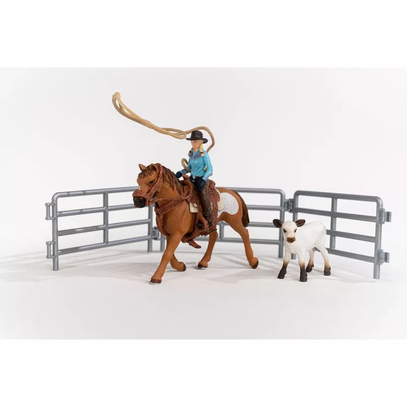 schleich Cowgirl Team Roping Fun žaidimo rinkinys, 3 m., įvairiaspalvis