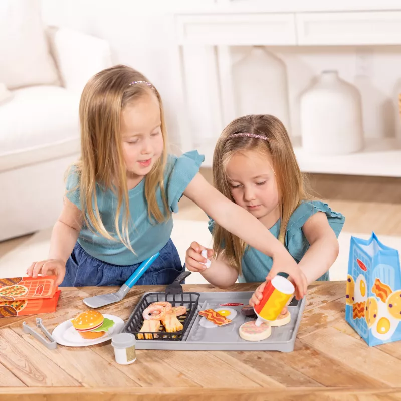 Melissa & Doug Flip & Fry Grill kepimo ir gruzdinimo žaidimų rinkinys su Water WOW spalvų keitimo maistu, ikimokyklinis žaislas, nuo 3 metų