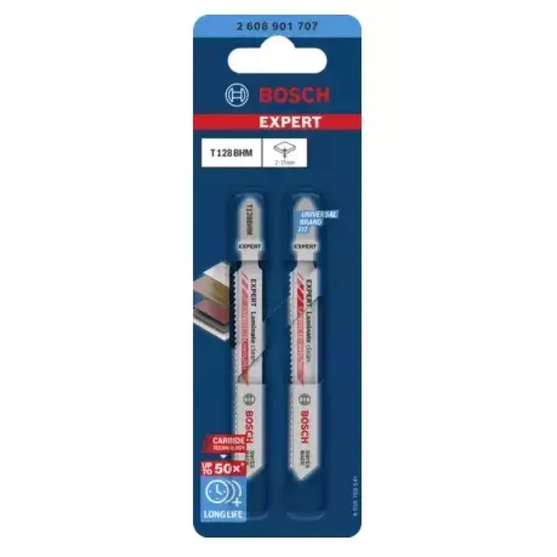 Pjūklelio geležtė Bosch T128BHM karbidinė 2 vnt. laminatui PVC