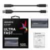 ADATA SE880 500 GB USB Type-C 3.2 Gen 2 (3.1 Gen 2) pilka spalva išorinis SSD