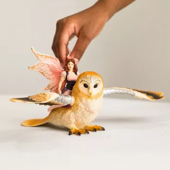 Schleich BAYALA Fairy in Flight ant Glam-Owl, 5 m., Saulės Elfai, Vienaragiai ir Fėjos, Įvairiaspalvis, Plastikas
