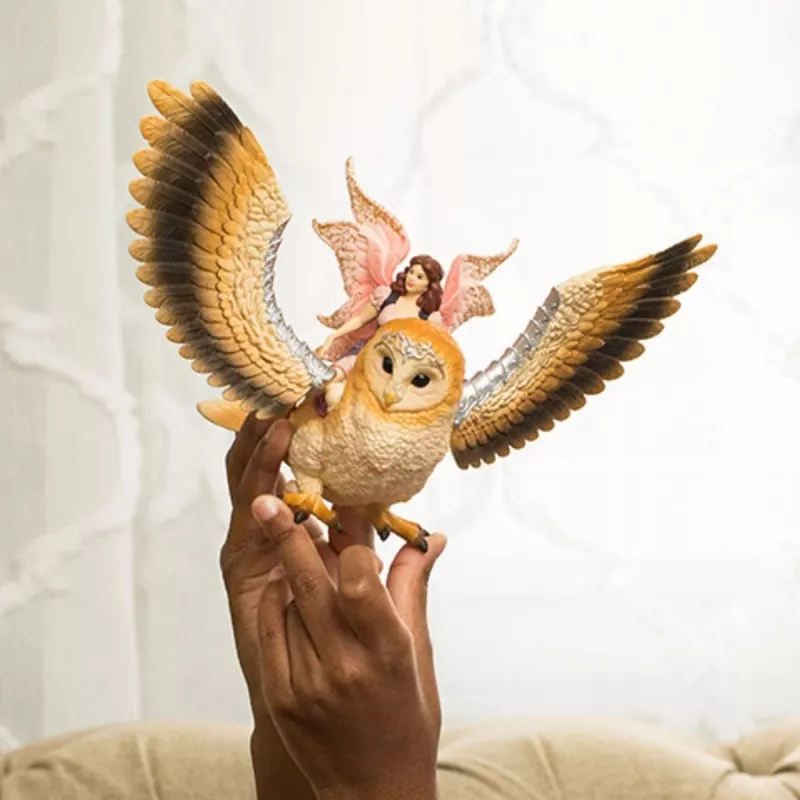 Schleich BAYALA Fairy in Flight ant Glam-Owl, 5 m., Saulės Elfai, Vienaragiai ir Fėjos, Įvairiaspalvis, Plastikas