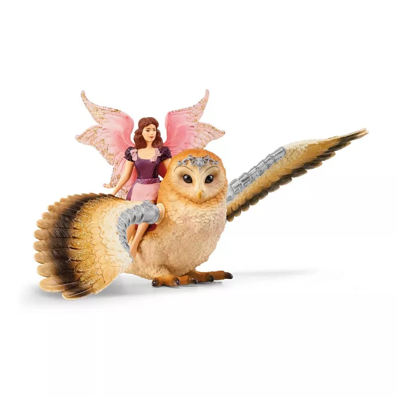 Schleich BAYALA Fairy in Flight ant Glam-Owl, 5 m., Saulės Elfai, Vienaragiai ir Fėjos, Įvairiaspalvis, Plastikas