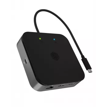 ICY BOX 7-in-1 USB4® DockingStation su dviem vaizdo išėjimais, laidinis, USB4, 60 W, 3,5 mm, 10, 100, 1000 Mbit/s, antracito spalvos