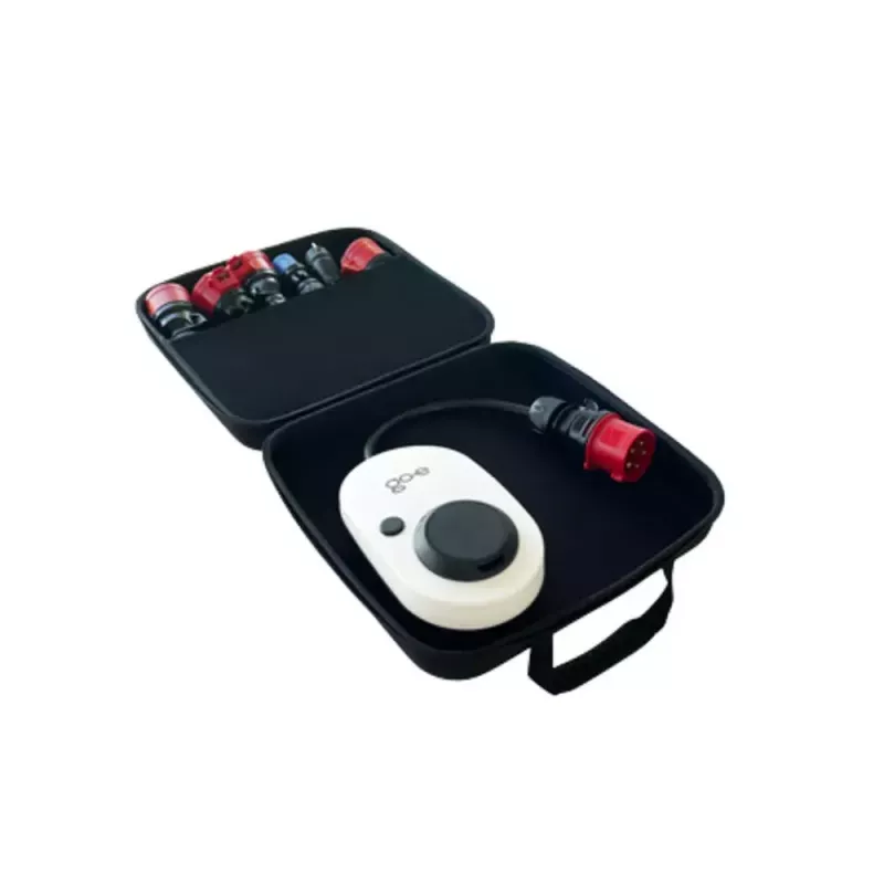 Laikymo dėklas go-e CH-10-09 elektromobilio įkrovimo priedams, juodas plastikas 390x130x390mm