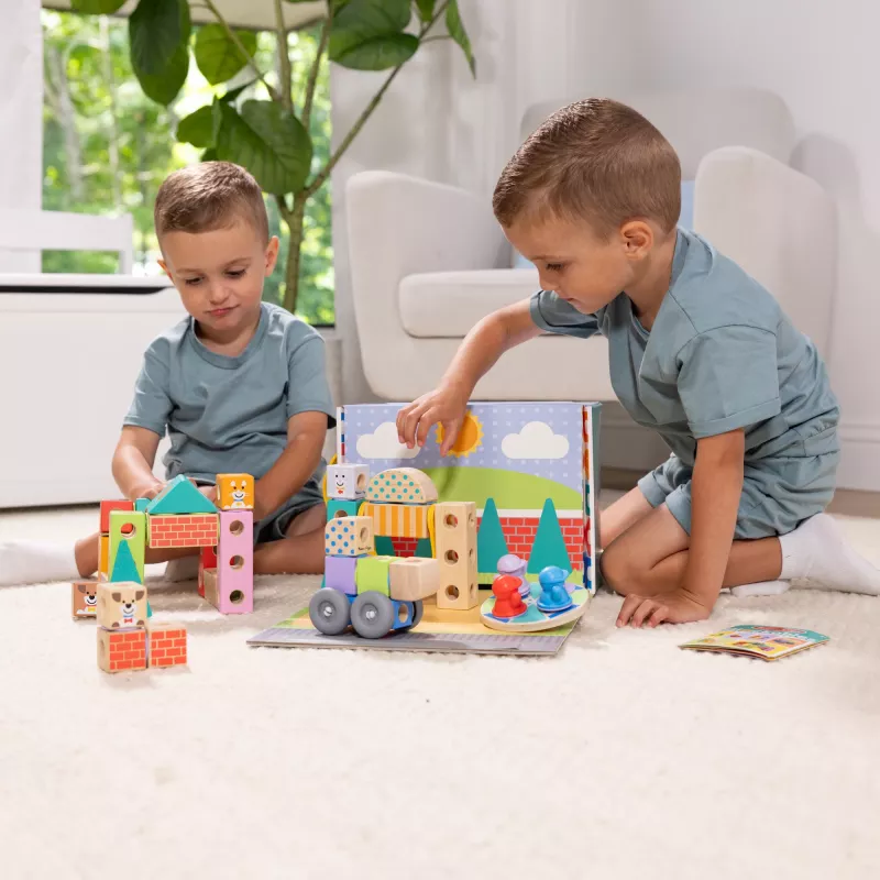 Melissa & Doug MDT BBN Blockables Town Pyst GML statybinis rinkinys, 73 dalys, plastikas ir medis, nuo 2 metų