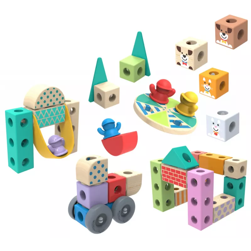 Melissa & Doug MDT BBN Blockables Town Pyst GML statybinis rinkinys, 73 dalys, plastikas ir medis, nuo 2 metų