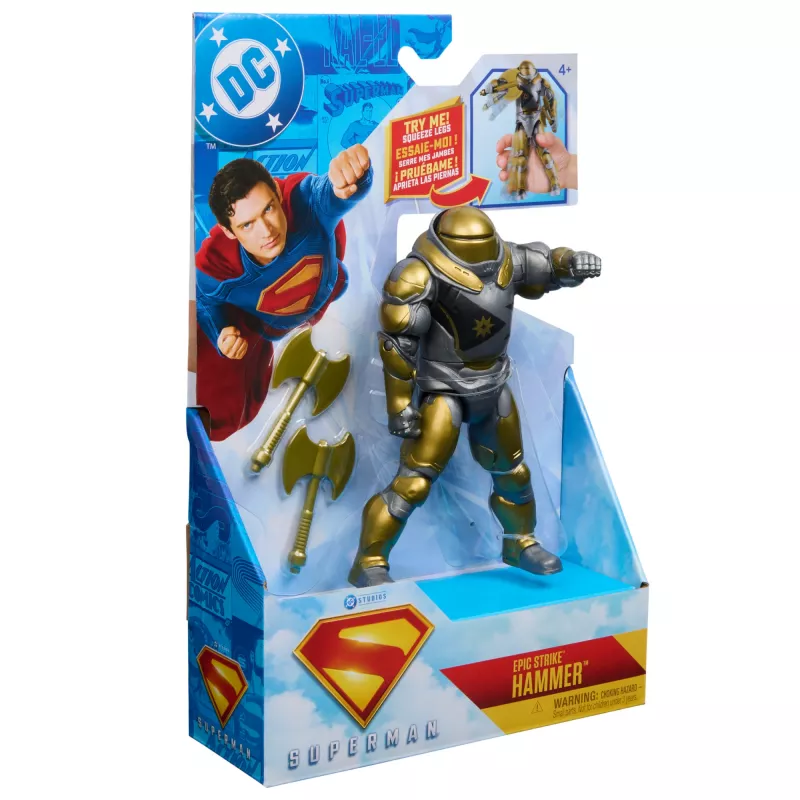 Veiksmo figūrėlė Supermenas Hammer of Boravia 6 colių, filmo stilius, 2 priedai, aukso/pilka