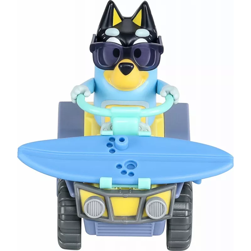 Moose Toys Bluey S9 Figūrėlės ir transporto priemonės rinkinys Paplūdimio keturratis su Banditu