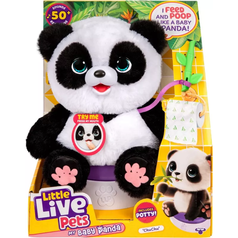 Moose Toys Little Live Pets My Baby Panda Chuchu – interaktyvus garsinis žaislinis pandos jauniklis