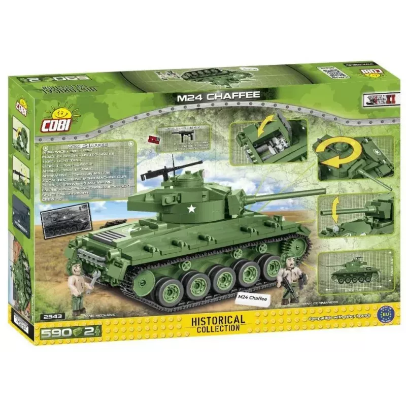 Konstrukcinis tankas Cobi M24 Chaffee 1:35 mastelio modelis, Cobi-2543