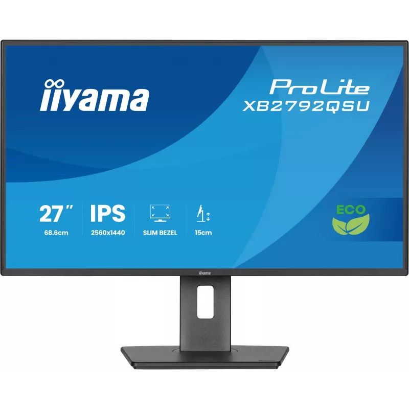 Monitorius IIYAMA ProLite XB2792QSU-B1 27 inch IPS QHD 2560×1440 3 ms 178° VESA aukštį reguliuojamas stovas USB 3.2 garsiakalbiai juoda B energijos klasė